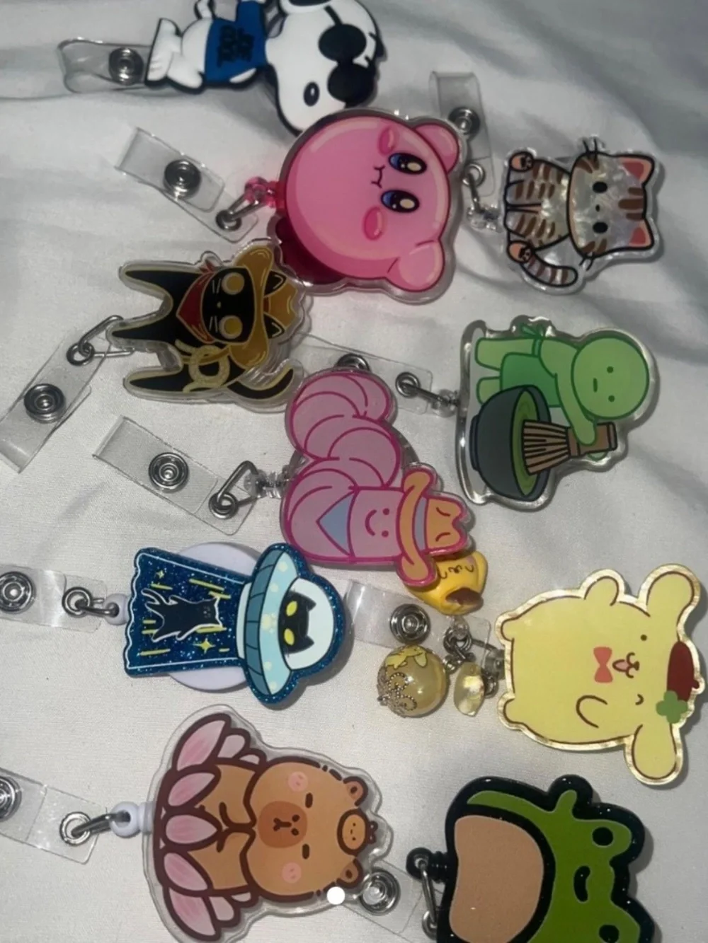 Nurse badge reels bundle snoopy smiski Pompompurin cat Kirby